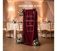 Shein Pancarta de boda personalizada, colgante de pared personalizado para pareja, letrero de recepción de boda, decoración de celebración de la novia