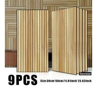 Shein Panel decorativo de pared con listones verticales de grano de madera desmontable de gran tamaño / Pegatina de pared, pieza única de 30cm*60cm que redu