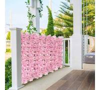 Shein Pantalla de valla de hiedra perenne artificial, flores de hortensia artificial, para privacidad del jardín con aislamiento acústico, adecuado para dec