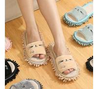 Shein Pantuflas de limpieza reutilizables de chenilla, pantuflas mopa de microfibra lavables para limpieza perezosa