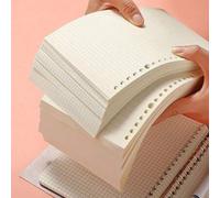 Shein Papel de recambio para carpeta/planificador A4/A5/B5, 20/26/30 agujeros, estilos en blanco/rayado/cuadriculado recargable para carpeta de hojas suelta