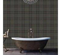 Shein Papel tapiz a cuadros verde oscuro - Revestimiento de pared estilo granja, patrón de tartán escocés retro, autoadhesivo y removible