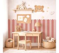 Shein Papel tapiz a rayas verticales de colores múltiples y curvo, adecuado para habitaciones, salas de estar y otras decoraciones del hogar, impermeable y