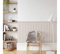 Shein Papel tapiz autoadhesivo a rayas para media pared, parte inferior, estilo grano de madera de PVC, adecuado para decoración interior de habitación infa