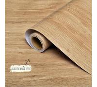 Shein Papel tapiz autoadhesivo con efecto de grano de madera, película de vinilo impermeable y removible, respaldo adhesivo de roble, rollo de plástico adec