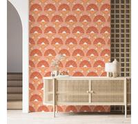 Shein Papel tapiz floral rosa cálido vintage con efecto de pelar y pegar, decoración de pared DIY para el hogar, adhesivos para gabinetes, papel tapiz remov