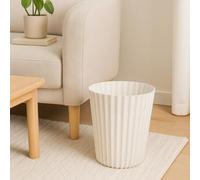 Shein Papelera a rayas verticales - Cubo de basura de plástico moderno para el hogar, dormitorio, oficina - Diseño acanalado - Ligero y duradero - Multicolo