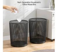 Shein Papelera de metal con malla de estilo nórdico minimalista, papelera de escritorio de oficina, papelera de basura duradera y transpirable para baño y c