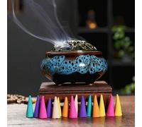 Shein Paquete al por mayor de conos de incienso de madera de agar, sándalo y flores, aromaterapia para el hogar e interior, conos de incienso sanitarios, di