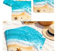 Shein Paquete de 24/1 servilletas de papel con tema de playa y océano hawaiano - Adecuado para bodas, fiestas, etc. - Servilletas decorativas con estilo de