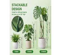 Shein Paquete de 3/6 varillas de soporte para planta Monstera, 5 soportes y 1 rollo de , poste alto apilable con unión de , diseñado para soporte de tallos