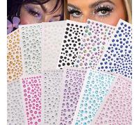 Shein Paquete múltiple de pegatinas de strass 3D brillantes, decoración de cara y Body de cristal falso de colores, varios tamaños, adecuado para manualidad