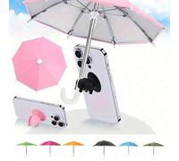 Shein Parasol ajustable para teléfono, soporte ajustable para teléfono con soporte de paraguas en miniatura - Parasol para teléfono inteligente para exterio