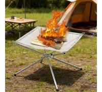 Shein Parrilla Para Fogata Plegable De Acero Inoxidable Con Malla Para Calentamiento De Jardín Al Aire Libre En Días De Camping , Herramientas De Barbacoa,