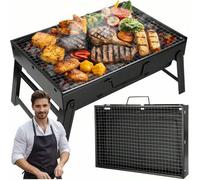 Shein Parrilla portátil fácil de usar: barbacoa plegable para viajes al aire libre | Barbacoa de carbón perfecta para camping, jardín y picnic. Ahumador ple