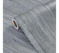 Shein Pegatina autoadhesiva impermeable con grano de madera gris removible para encimeras, gabinetes y decoración del hogar