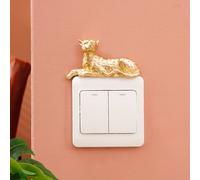 Shein Pegatina de interruptor con diseño de leopardo, pegatinas, vinilos decorativos para decoración del hogar, artículos de decoración de primavera para re