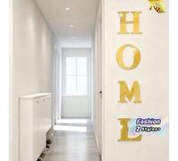 Shein Pegatina de pared de espejo acrílico 3D con lema personalizable - Opción de color premium dorado, ideal para decoración de paredes en pasillo, entrada