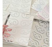 Shein Pegatinas de alas de ángel de cristal, decoraciones acrílicas DIY, pegatinas de gemas autoadhesivas con forma de pez para tartas con purpurina y stras