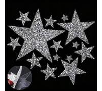 Shein Pegatinas de aplique de estrella con strass, parches de cristal brillante con adhesivo caliente para reparación de ropa, vaqueros, bolsos, sombreros y