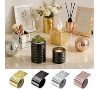 Shein Pegatinas de espejo de mosaico de vidrio DIY, espejo de pared, papel tapiz autoadhesivo, rollos de pegatinas creativas 3D autoadhesivas, adecuadas par
