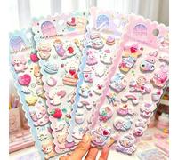 Shein Pegatinas de espuma hinchada grandes con diseños lindos de conejo, gato, pollito y fantasma, pegatinas decorativas de estilo japonés con burbujas de d