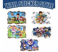 Shein Pegatinas de pared 3D de Paw Patrol, 5 diseños que incluyen Chase, Skye, Rubble, Rocky, Zuma, Everest y Mighty Pups, calcomanías de pared extraíbles p
