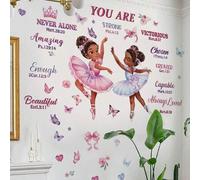 Shein Pegatinas de pared de hadas, bailarinas y ángeles de la luna, calcomanías de arte de pared removibles, adecuadas para la decoración de la sala de esta