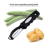 Shein Pelador de acero inoxidable, cuchillo pelador de frutas y verduras, raspador y plancha multiusos para patatas, melón y frutas