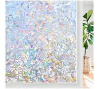 Shein Película de Ventana de Vidrio Manchado Arcoíris 3D Adhesiva Estática sin Pegamento Control de Calor Bloqueo UV Decorativa Privacidad para Hogar Oficin