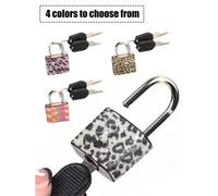 Shein Pequeño candado de cristal brillante - Candado pequeño de metal con 2 llaves, sin necesidad de montaje, candado de equipaje con llaves, candado de gab
