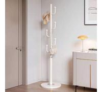 Shein Perchero de pie moderno y minimalista de metal blanco con base de piedra de cuarzo, para dormitorio/entrada como colgador de ropa