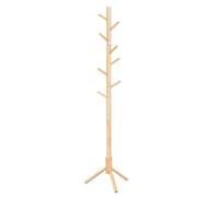 Shein Perchero, Perchero de Madera Maciza, Perchero en Forma de Árbol, 8 Ganchos, 3 Alturas Ajustables, para Ropa, Sombrero y Bolso, para Salón, Dormitorio
