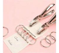 Shein Perforadora de un solo orificio de 6 mm/3 mm, perforadora de metal de una sola mano, perforadora de mini portátil adecuada para papel y tarjetas, perf