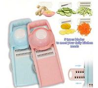 Shein Picadora de verduras multifuncional, rebanadora mandolina 8 en 1 para la cocina, cortador de alimentos con 5 cuchillas para rebanar, rallar, triturar