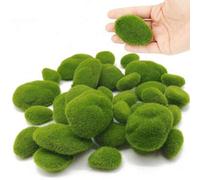 Shein Piedras de musgo artificial para decoración, bolas de musgo verde, piedras de musgo, rocas cubiertas de musgo verde, decoración de musgo realista, ade