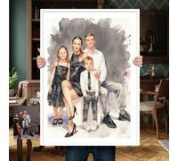 Shein Pintura al óleo y pintura acuarela personalizadas. Retrato personalizado, retrato de familia personalizado, retrato de pareja personalizado, retrato d