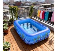 Shein Piscina inflable de 2 capas, material de PVC grueso y duradero para patio, jardín, balcón, juegos acuáticos de verano, diseño plegable para ahorrar es