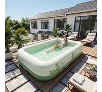 Shein Piscina inflable de PVC duradera de 3 capas - Portátil y plegable para verano, patio trasero, jardín, camping, múltiples tamaños, adecuada para fiesta