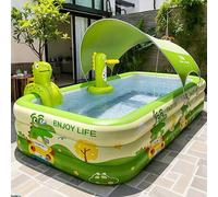 Shein Piscina inflable grande, diseño de océano lindo y duradero de material PVC, plegable y portátil, adecuada para fiestas familiares en el jardín y entre