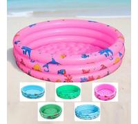 Shein Piscina inflable redonda y plegable, piscina inflable con tema oceánico de 4 anillos, piscina portátil para pelotas y jardín trasero, piscina de agua