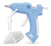 Shein Pistola de pegamento inalámbrica, pistola de pegamento caliente recargable con batería de 2000mAh, 7mm*15 barras de pegamento, perfecta para manualida