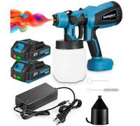 Shein Pistola pulverizadora de pintura inalámbrica con baterías, recipiente de 1000 ml para muebles, armarios, vallas, paredes, puertas y sillas de jardín.