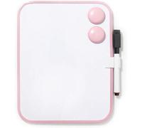 Shein Pizarra blanca magnética de 6" x 8" con marco de color rosa caramelo, incluye marcador y 2 imanes - Pizarra pequeña para casilleros escolares, aulas,