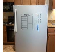 Shein Pizarra semanal magnética transparente de acrílico, pegatina magnética borrable para refrigerador (incluye 6 marcadores de pizarra blanca de colores a