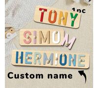 Shein Placa de nombre de madera personalizada, decoración de pared con letras personalizadas, decoración navideña exterior personalizada, regalo hecho a man