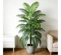 Shein Planta artificial grande de 90-120 cm, árbol de palma falso, hojas de palma tropical, planta de palma artificial, árbol alto, hojas de bambú de plásti