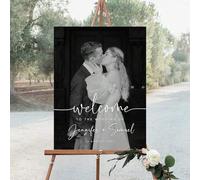 Shein Plantilla de Cartel de Bienvenida para Boda Elegante, Tablero de Bienvenida, Cartel de Bienvenida Moderno, Póster Imprimible para Recepción de Boda, A
