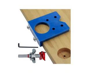 Shein Plantilla para perforar bisagras de 35 mm ocultas, herramienta de instalación de bisagras para muebles de madera, puertas de gabinetes, guía de perfor