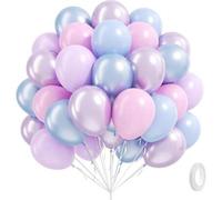 Shein Polvo de Perla, Globos Azul-Púrpura, 10 Pulgadas, Globos de Sirena de Hielo y Nieve, Combinados con Globos de Tono Elegante, Adecuados para Fiesta de